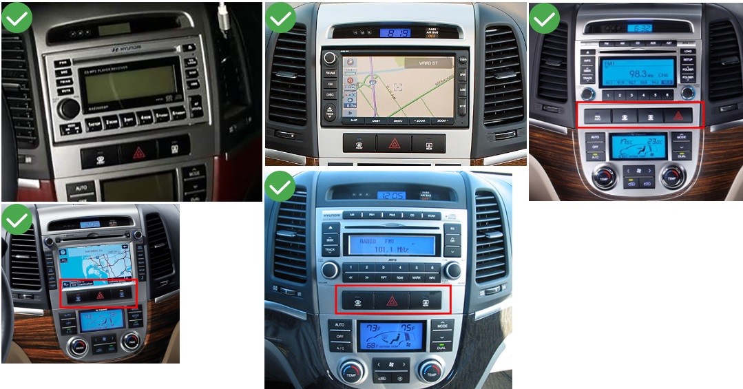 Autoradio tactile GPS Bluetooth Android & Apple Carplay Hyundai Santa Fe  I30 de 2006 à 2008 + caméra de recul